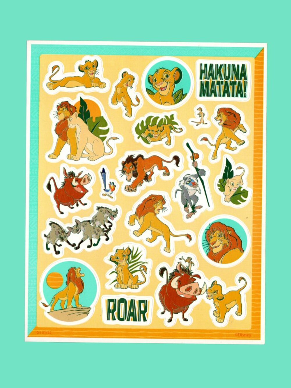 5/$20 Disney's Lion King Sticker Sheet by Unique